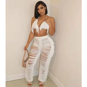 Stylish KANSOON Women's Crochet Swim Cover Up Set