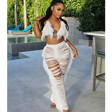 Stylish KANSOON Women's Crochet Swim Cover Up Set