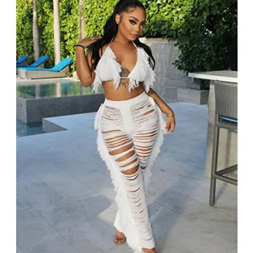 Stylish KANSOON Women's Crochet Swim Cover Up Set