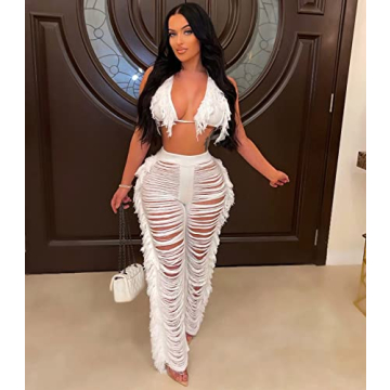 Stylish KANSOON Women's Crochet Swim Cover Up Set