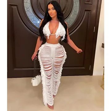 Stylish KANSOON Women's Crochet Swim Cover Up Set