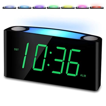 Alarm Clock for Bedroom, 7.5" Large Display LED Digital Clock with 7 Color Night Light,USB Phone Cha...