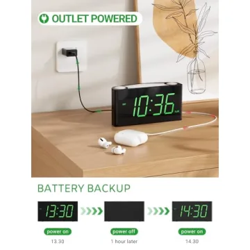 Convenient LED Digital Clock with Night Light & Charger