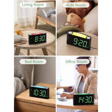 Convenient LED Digital Clock with Night Light & Charger