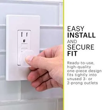 Power Gear 54615 Plastic Baby Child Proof Electrical Easy Install Outlet Plug Covers UL Listed Shock Prevention, 60 Pack, Clear