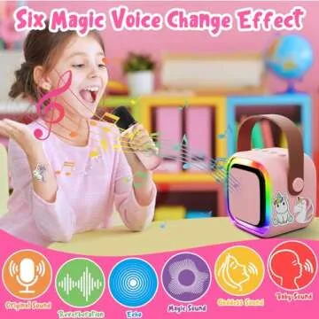 Just4Fun Karaoke Machine for Kids, Portable Karaoke Machine with 2 Microphone Wireless, Family Party Game Toys for Ages 3 4 5 6 7 8 9 10 11 12 Year Old Toddler Boys Girls Kid Christmas Birthday Gifts