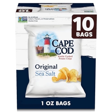 Cape Cod Potato Chips Original - 1 Oz Bags, 10 Count Pack for Perfect Snacking