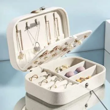 MSLWGTS Mini Jewelry Travel Box for Women & Girls