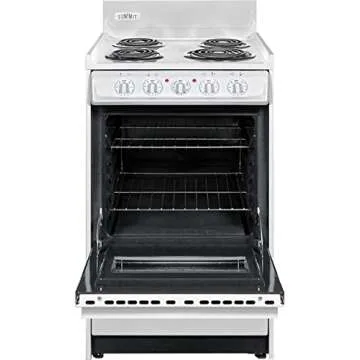 Summit Appliance WEM110W 20" Wide Electric Coil Top Range - White, ADA Compliant, Removable Drip Pan...