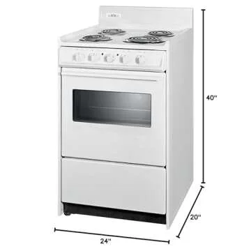 Summit WEM110W Electric Range - Compact & Safe for All