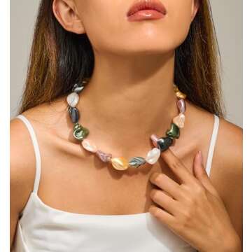LILIE&WHITE Colorful Shell Necklace - Summer Beach Accessory