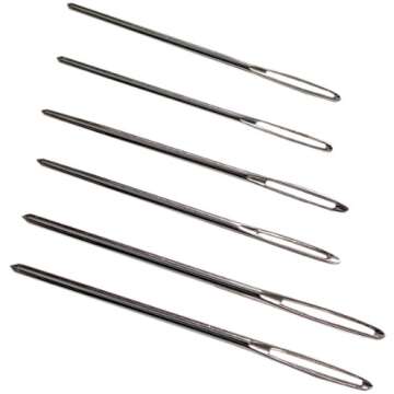 Lion Brand Yarn 400-5-5002 Large-Eye Blunt Needles, Set of 6,Silver