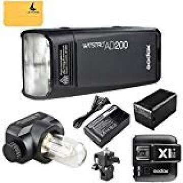 GODOX AD200 TTL 2.4G HSS 1/8000s Pocket Flash Light Double Head 200Ws with 2900mAh Lithium Battery+GODOX X1T-N TTL 2.4 G Wireless Flash Trigger Compatible for Cameras