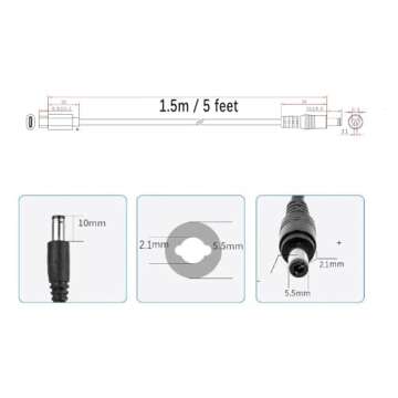 USB C to DC 5.5mm x 2.1mm Power Cord, USB Type C Input to DC 12V Out Charging Cable, Work with PD Ch...