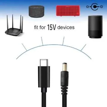 USB C to DC 5.5mm x 2.1mm Power Cord, USB Type C Input to DC 12V Out Charging Cable, Work with PD Charger and PD Power Bank.Output DC 12V 3A Max. Portable for Outdoor Test, Studio, office