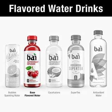 Bai Flavored Water, Zambia Bing Cherry, Antioxidant Infused Drinks, 18 Fl Oz (Pack of 12)