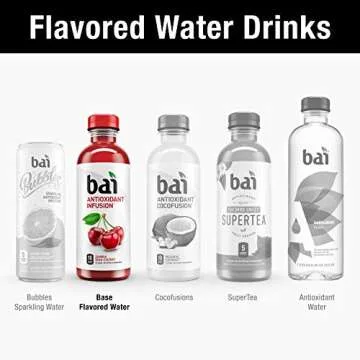 Bai Flavored Water, Zambia Bing Cherry, Antioxidant Infused Drinks, 18 Fl Oz (Pack of 12)