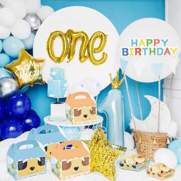 Cartoon Blue Dog Party Candy Bags 16pcs Dog Family Goodie Gift Boxes for Kids Boys Girls Blue Dog Th...