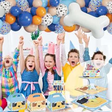 Cartoon Blue Dog Party Candy Bags 16pcs Dog Family Goodie Gift Boxes for Kids Boys Girls Blue Dog Theme Birthday Party Supplies Baby Shower Decorations