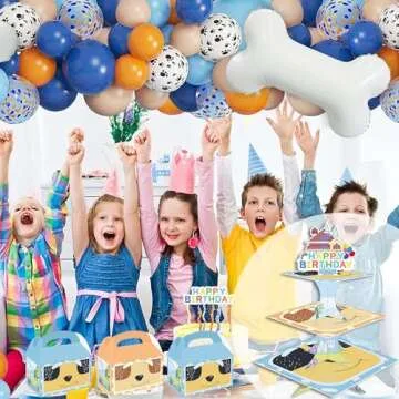 Cartoon Blue Dog Party Candy Bags 16pcs Dog Family Goodie Gift Boxes for Kids Boys Girls Blue Dog Theme Birthday Party Supplies Baby Shower Decorations