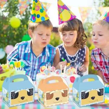 Cartoon Blue Dog Party Candy Bags 16pcs Dog Family Goodie Gift Boxes for Kids Boys Girls Blue Dog Theme Birthday Party Supplies Baby Shower Decorations