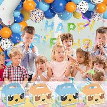 Cartoon Blue Dog Party Candy Bags 16pcs Dog Family Goodie Gift Boxes for Kids Boys Girls Blue Dog Theme Birthday Party Supplies Baby Shower Decorations