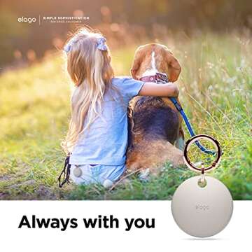 elago Basic Case Compatible with AirTag Keychain (Stone)