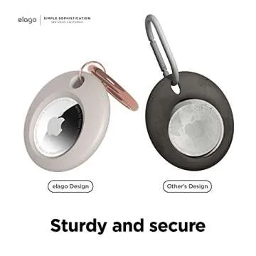 elago Basic Case Compatible with AirTag Keychain (Stone)