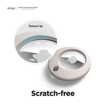 elago Basic Case Compatible with AirTag Keychain (Stone)