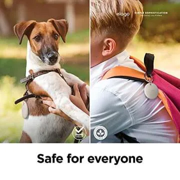 elago Basic Case Compatible with AirTag Keychain (Stone)