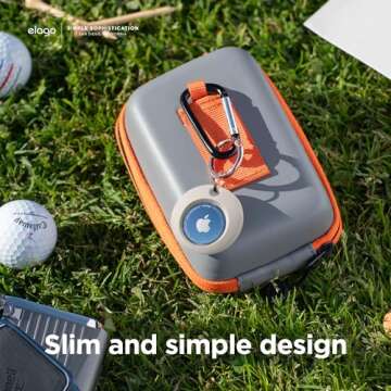 elago Basic Case Compatible with AirTag Keychain (Stone)