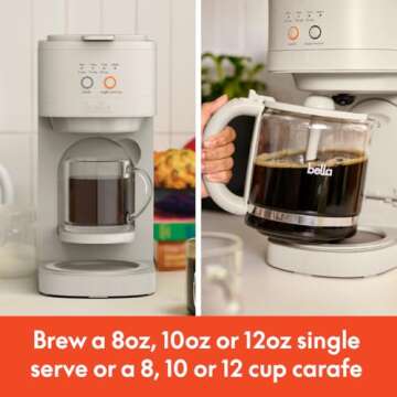 Bella VersaBrew 2-in-1 Coffee Maker, Compact & Versatile