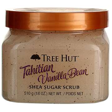 Tree Hut Sugar Body Scrub 18 Ounce Tahitian Vanilla Bean (Pack of 6)