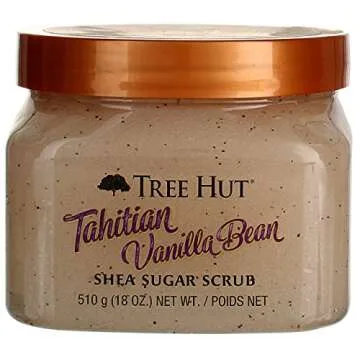 Tree Hut Sugar Body Scrub 18 Ounce Tahitian Vanilla Bean (Pack of 6)