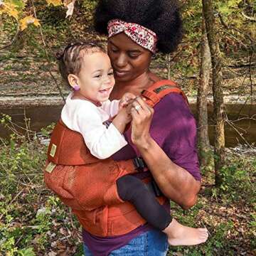 LLLbaby Serenity Airflow 6-in-1 Ergonomic Baby Carrier, Newborn to Toddler, Lumbar Support with Convertible Tote, Sienna (Sienna)