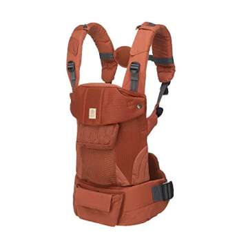 LLLbaby Serenity Airflow 6-in-1 Ergonomic Baby Carrier, Newborn to Toddler, Lumbar Support with Convertible Tote, Sienna (Sienna)