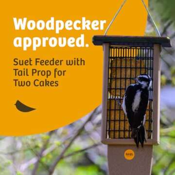 Birds Choice Pileated Suet Bird Feeder with Tail Prop