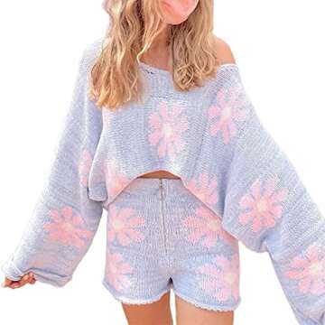 Stylish Women 2 Piece Sweater Set for Spring and Fall