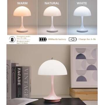Charming Mushroom Lamp - Portable Dimmable Light for All
