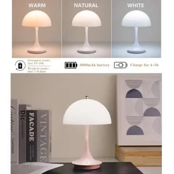 Charming Mushroom Lamp - Portable Dimmable Light for All