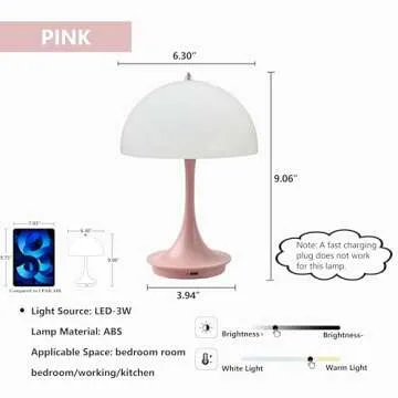 Charming Mushroom Lamp - Portable Dimmable Light for All