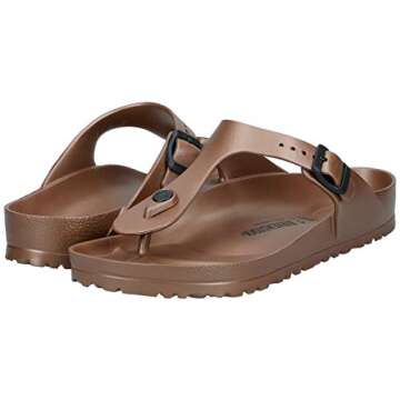 Birkenstock Unisex Gizeh Essentials EVA Sandals, Metallic Copper, 40 R EU