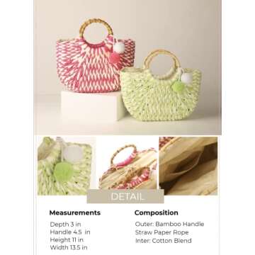 GOGREENWOVEN Straw Bag - Elegant Beach Tote for Women