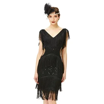 BABEYOND Women's 1920s Flapper Dress – Stunning Sleeveless V Neck Design for Every Occasion