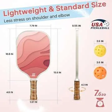 niupipo Pickleball Paddle, USA Approved Lightweight Pickleball Paddle with Fiberglass Surface