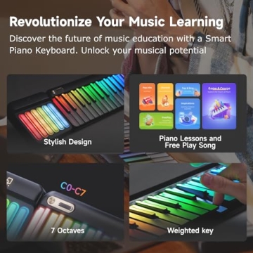 PopuPiano Smart Keyboard with Light-Up Keys & Free Lessons