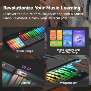PopuPiano Smart Keyboard with Light-Up Keys & Free Lessons