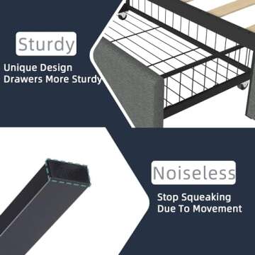 Stylish Wancla Full Size Bed Frame with Storage Drawers