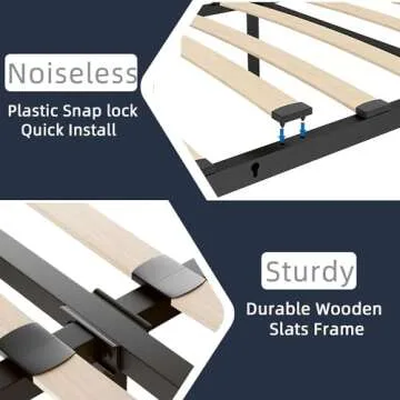 Stylish Wancla Full Size Bed Frame with Storage Drawers