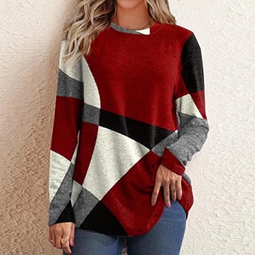 Trendy Color Block Long Sleeve Casual Women’s Shirts